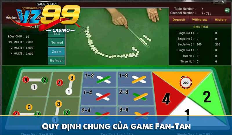 Fan-Tan VZ99 – Trải nghiệm cá cược trực tuyến siêu hấp dẫn 3 Quy định chung của game Fan-Tan