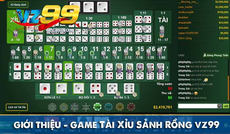 Tài Xỉu Sảnh Rồng – Hướng Cách chơi Mẹo chơi luôn thắng 4 tài xỉu sảnh rồng vz99